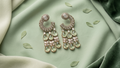 Mint Aura Pave Teardrop Earrings