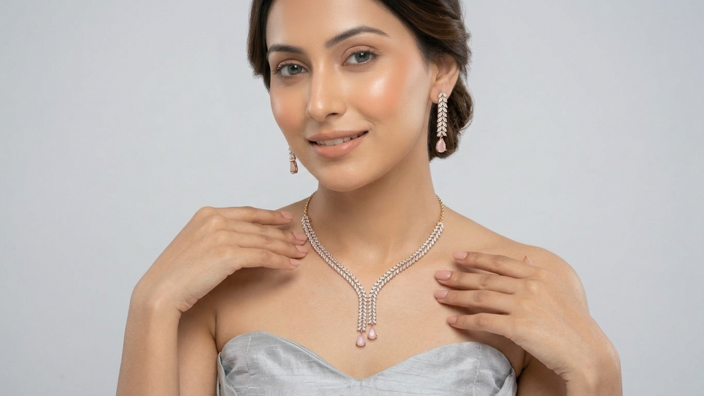 Signature Floral-Leaf AD Necklace and Drop Earrings