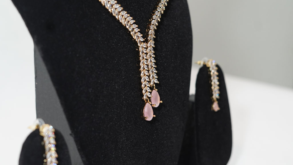 Signature Floral-Leaf AD Necklace and Drop Earrings