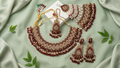 The Royal Rajputana Collection  -  Maroon & Gold Antique Kundan Bridal Set with Passa